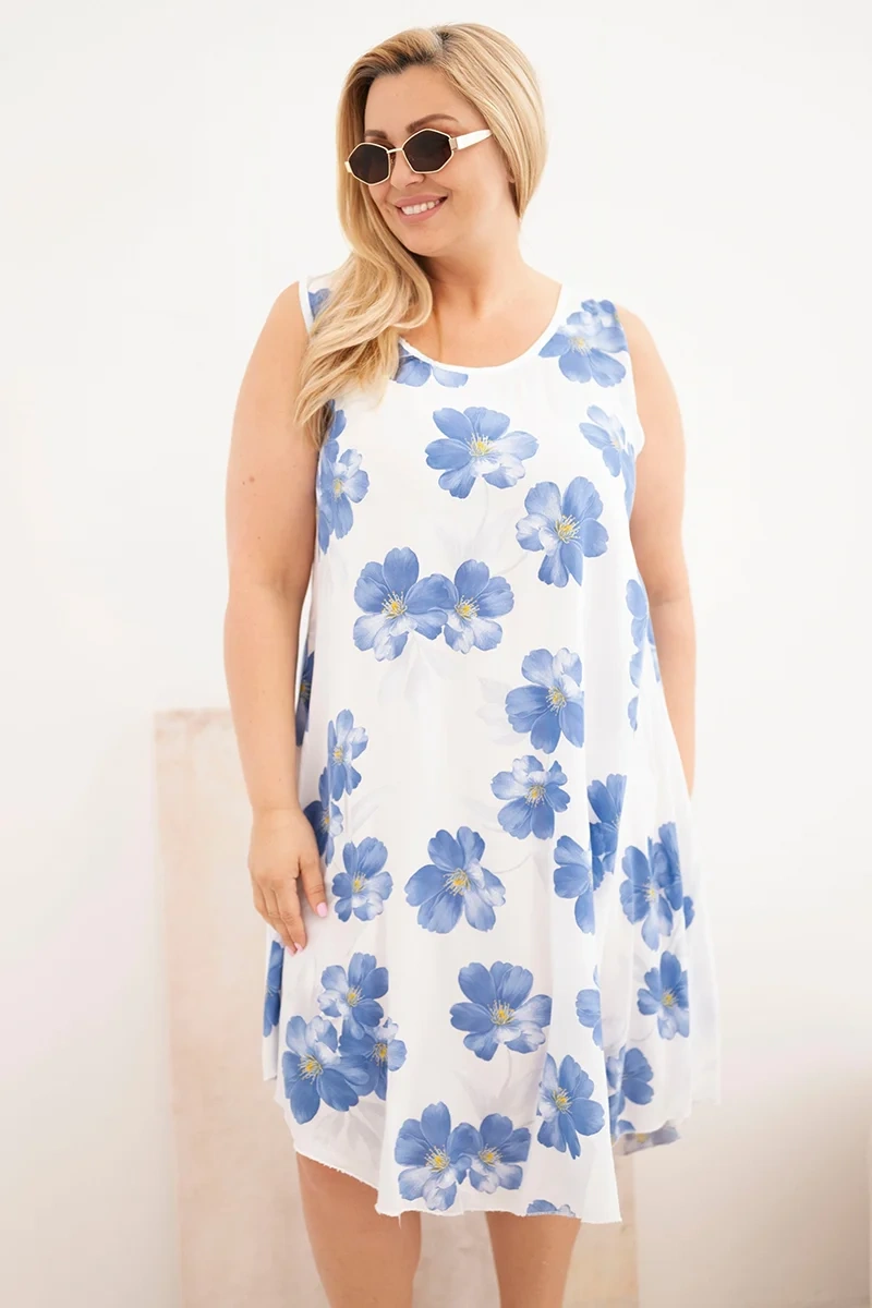 Kesi Włoski Plus Size Květinové Šaty