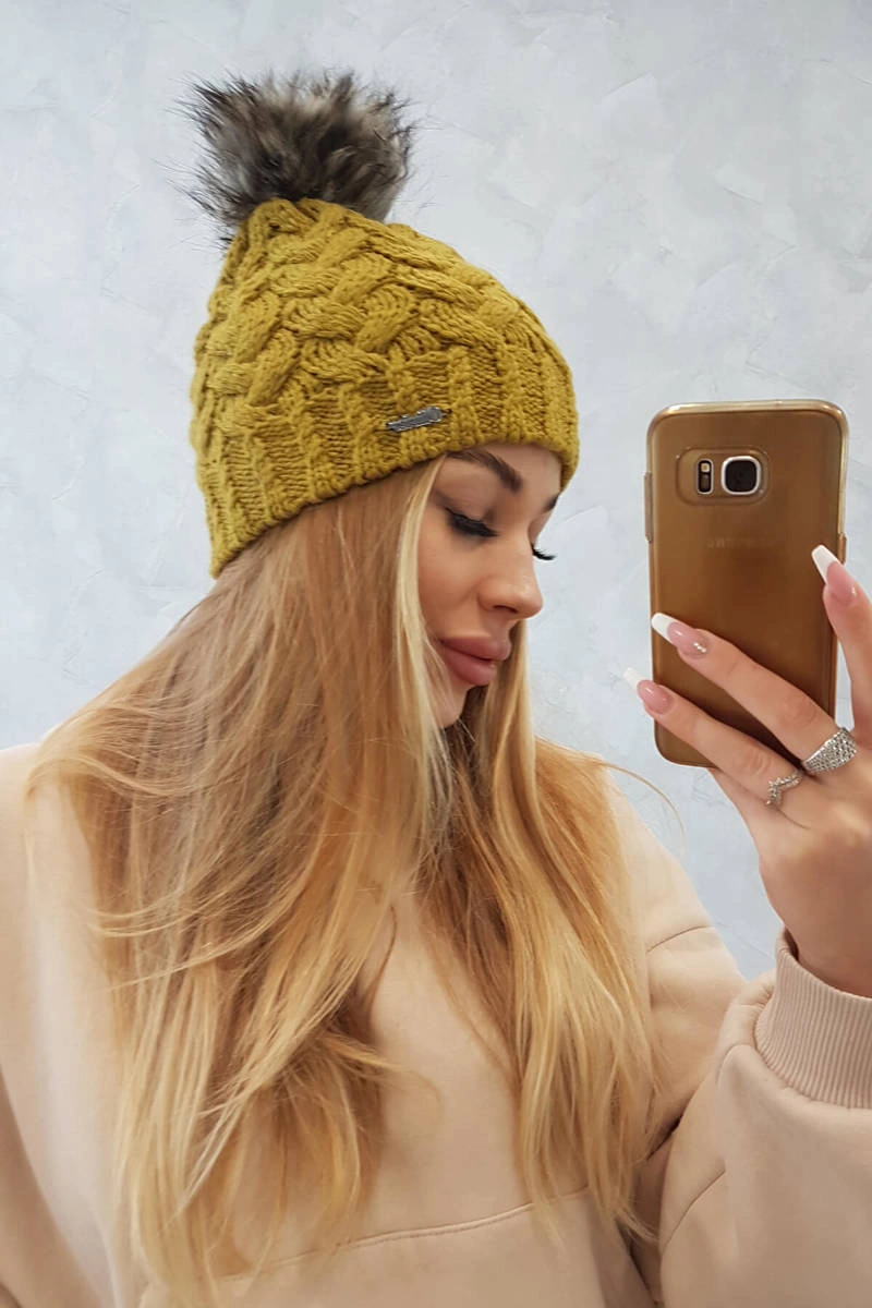 marka niezdefiniowana Cap with fleece Daria K217 kiwi