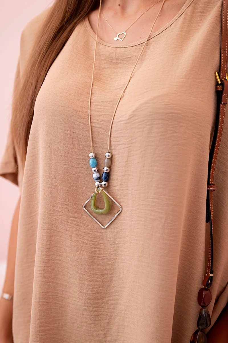 Kesi Włoski Oversized blouse with pendant Camel