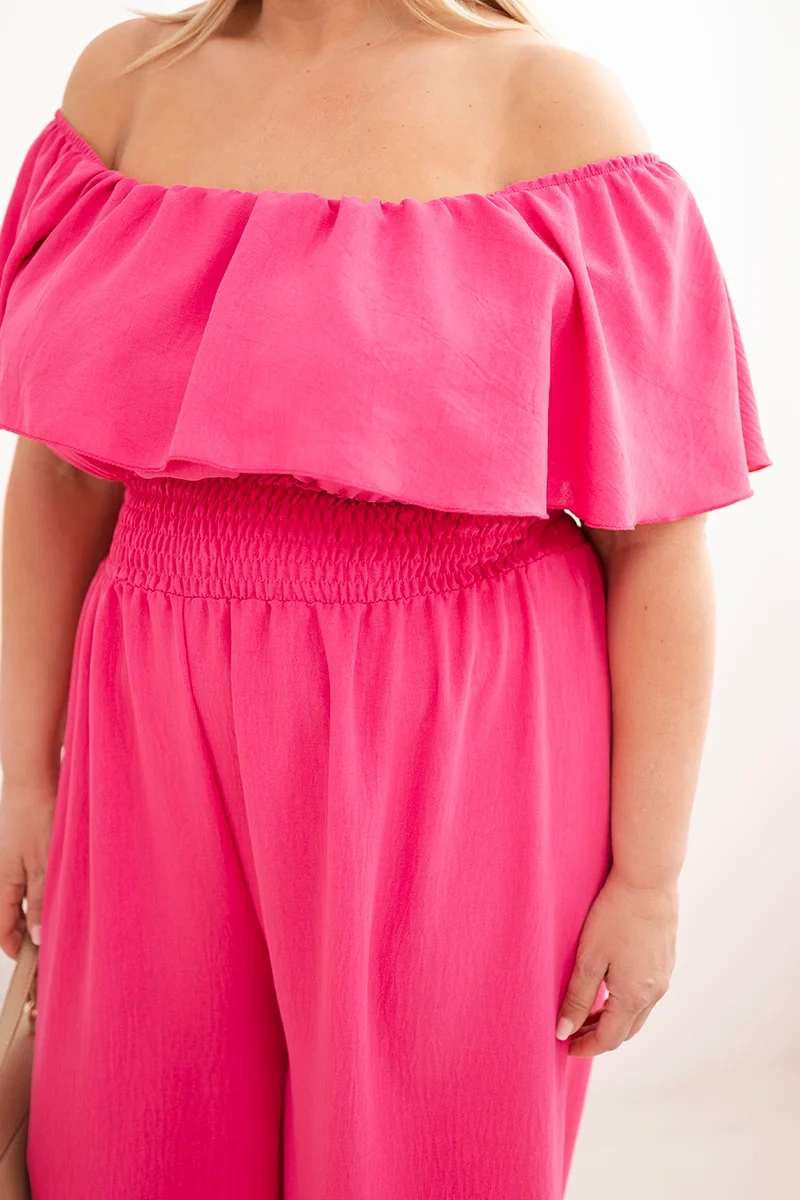 Dámsky plus-size overal s riasením