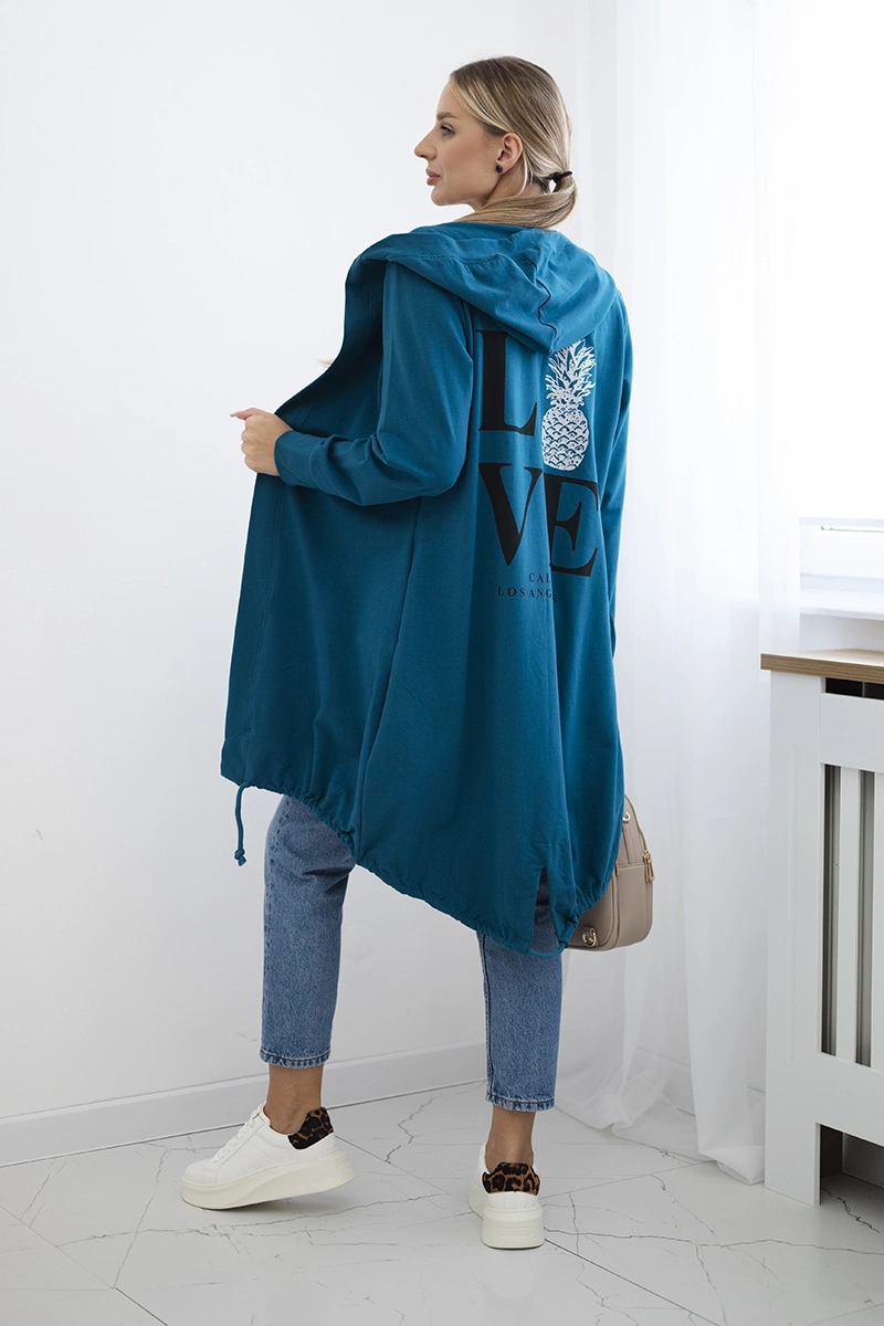 Cardigan with navy print