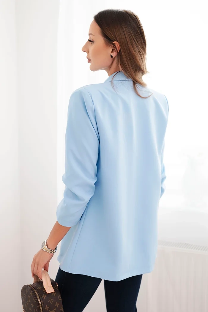 Kesi Włoski Women's unbuttoned blazer with lining S/M blue