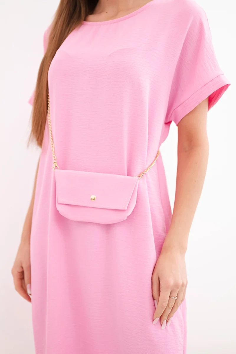 Дамска рокля с къс ръкав и чанта