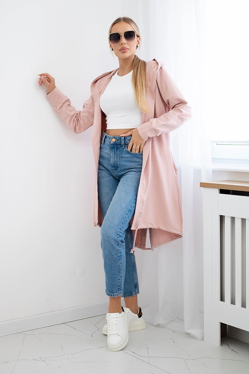 Dark powder pink print cardigan