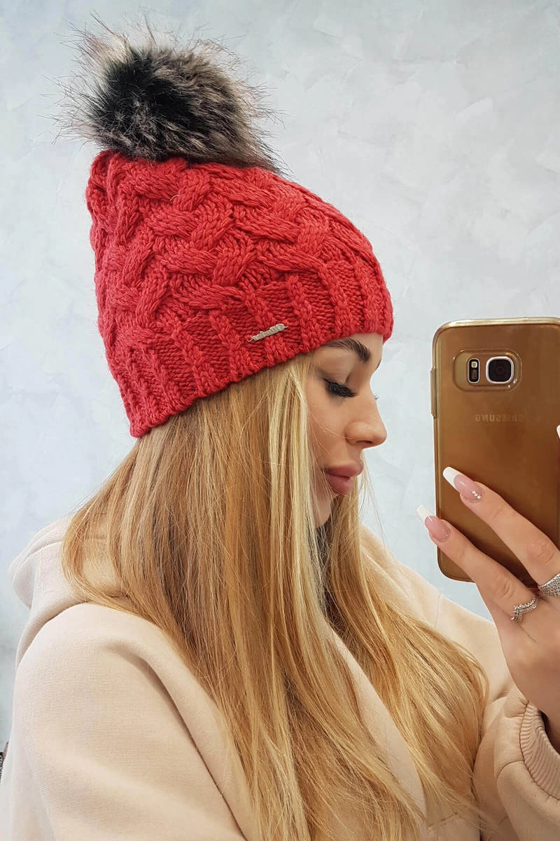 Kesi Cap with fleece Daria K217 raspberry