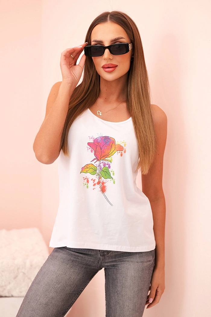 Дамски памучен топ Kesi с флорален принт