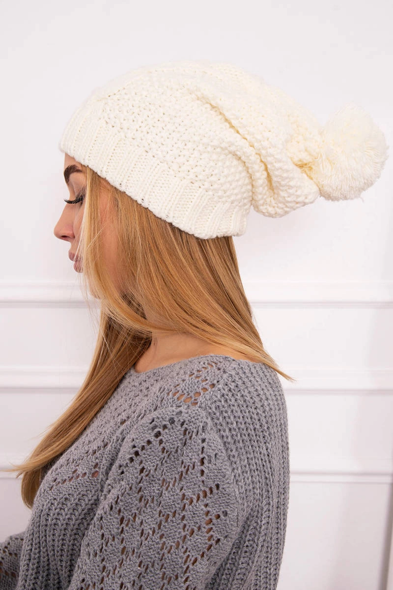 marka niezdefiniowana Cap with fleece Justyna K253 ecru