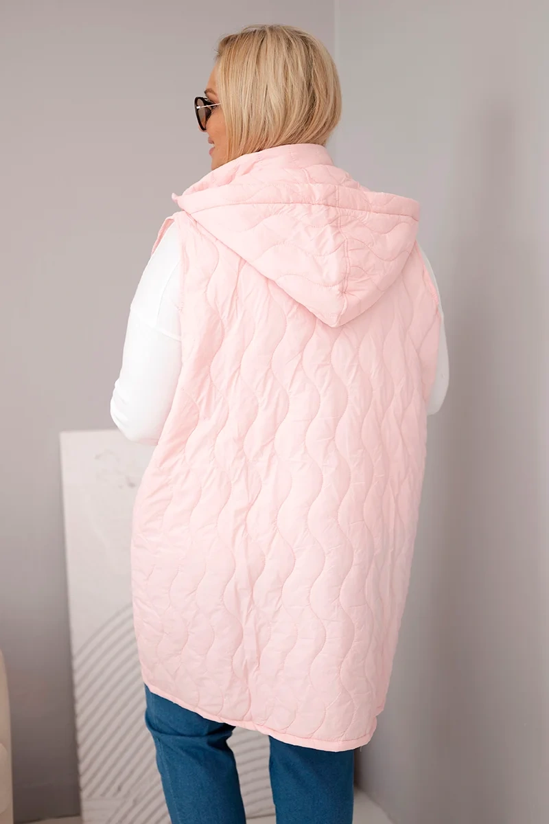 Kesi Dámska plus size prešívaná vesta s kapucňou