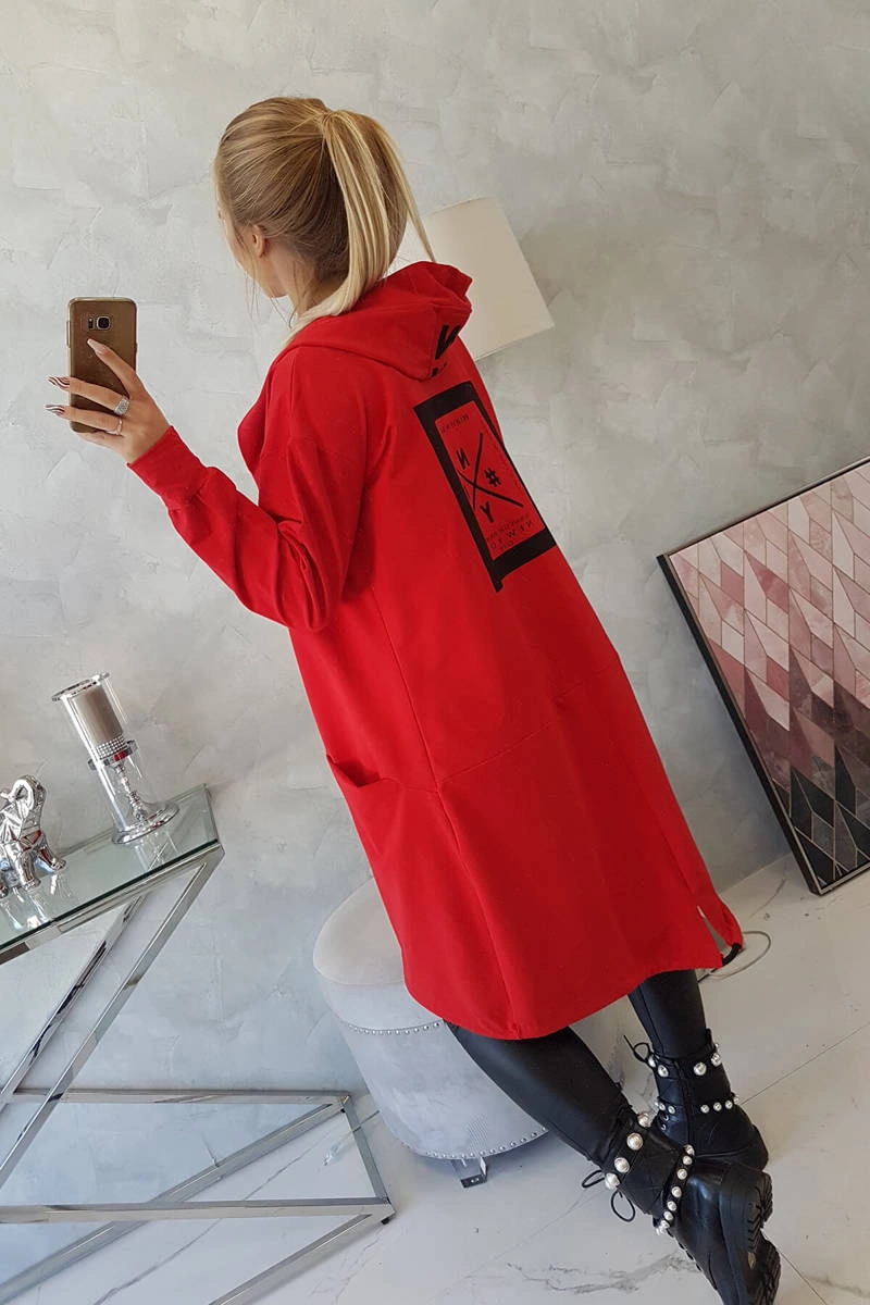Oversize red cape with hood