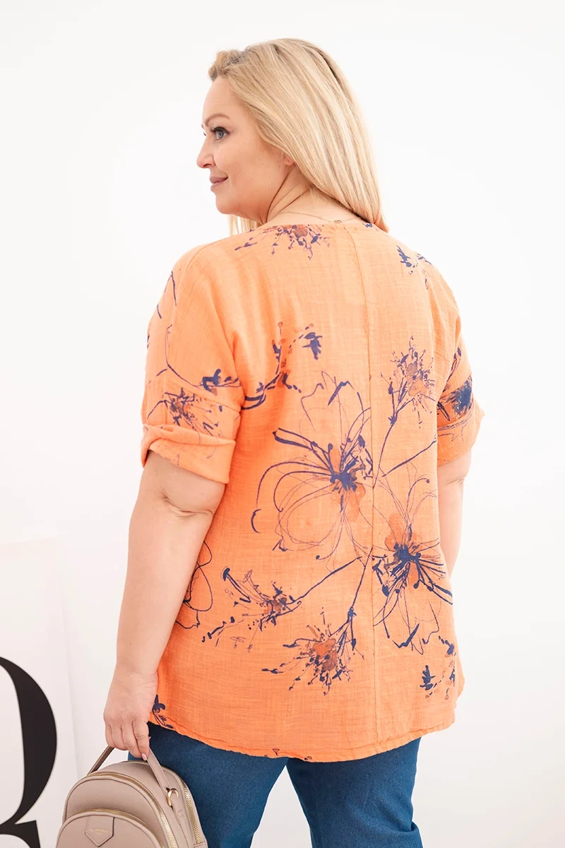 Kesi dámsky Plus Size top s krátkymi rukávmi