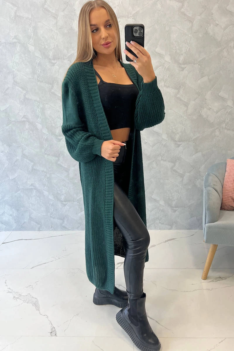 Long cardigan dark green