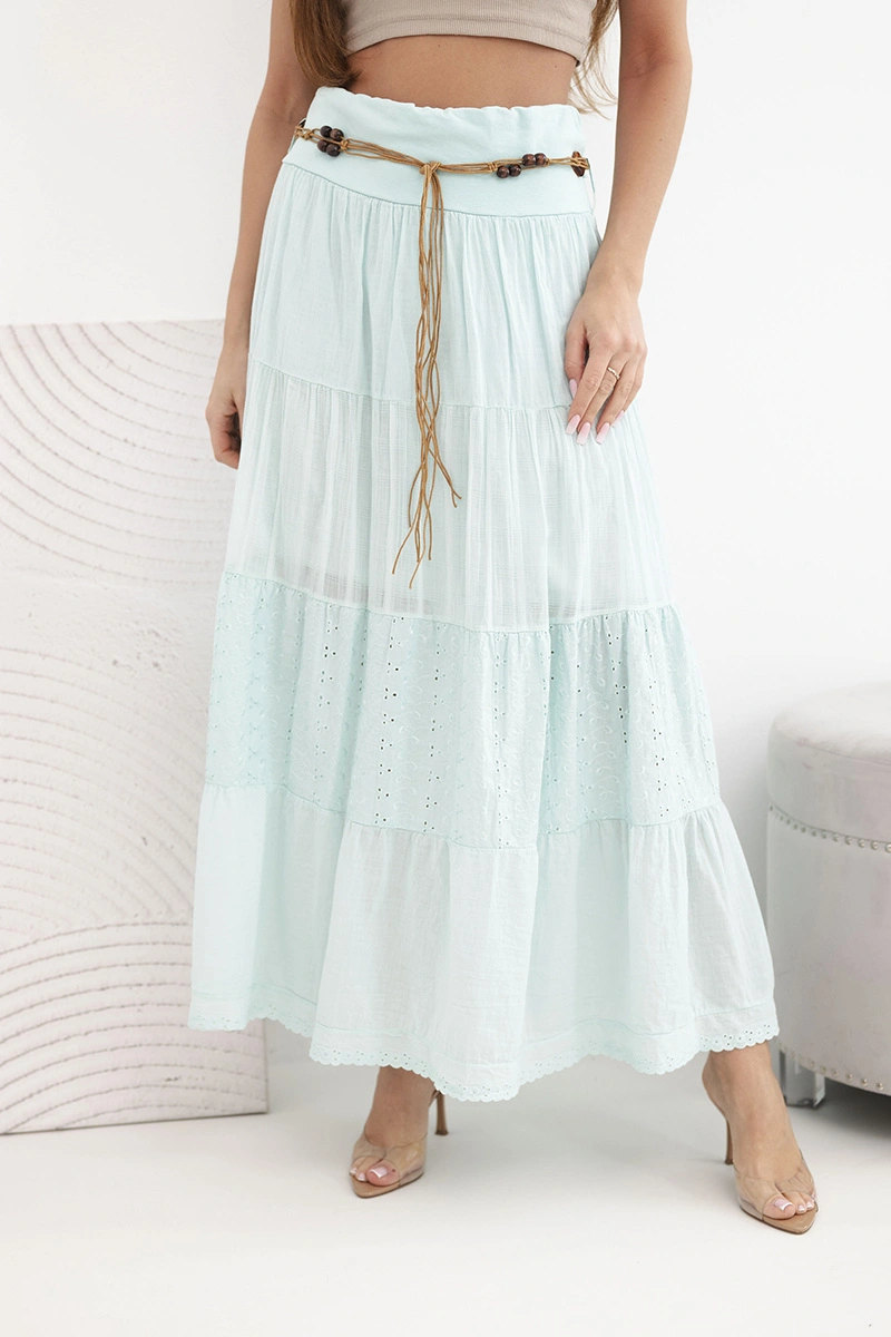 Макси пола с бродерия и колан