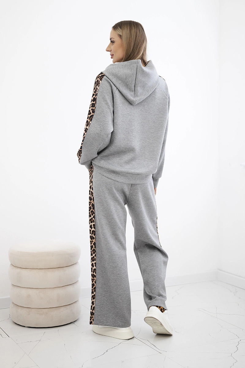 Kesi Włoski Viscose set with leopard stripes grey