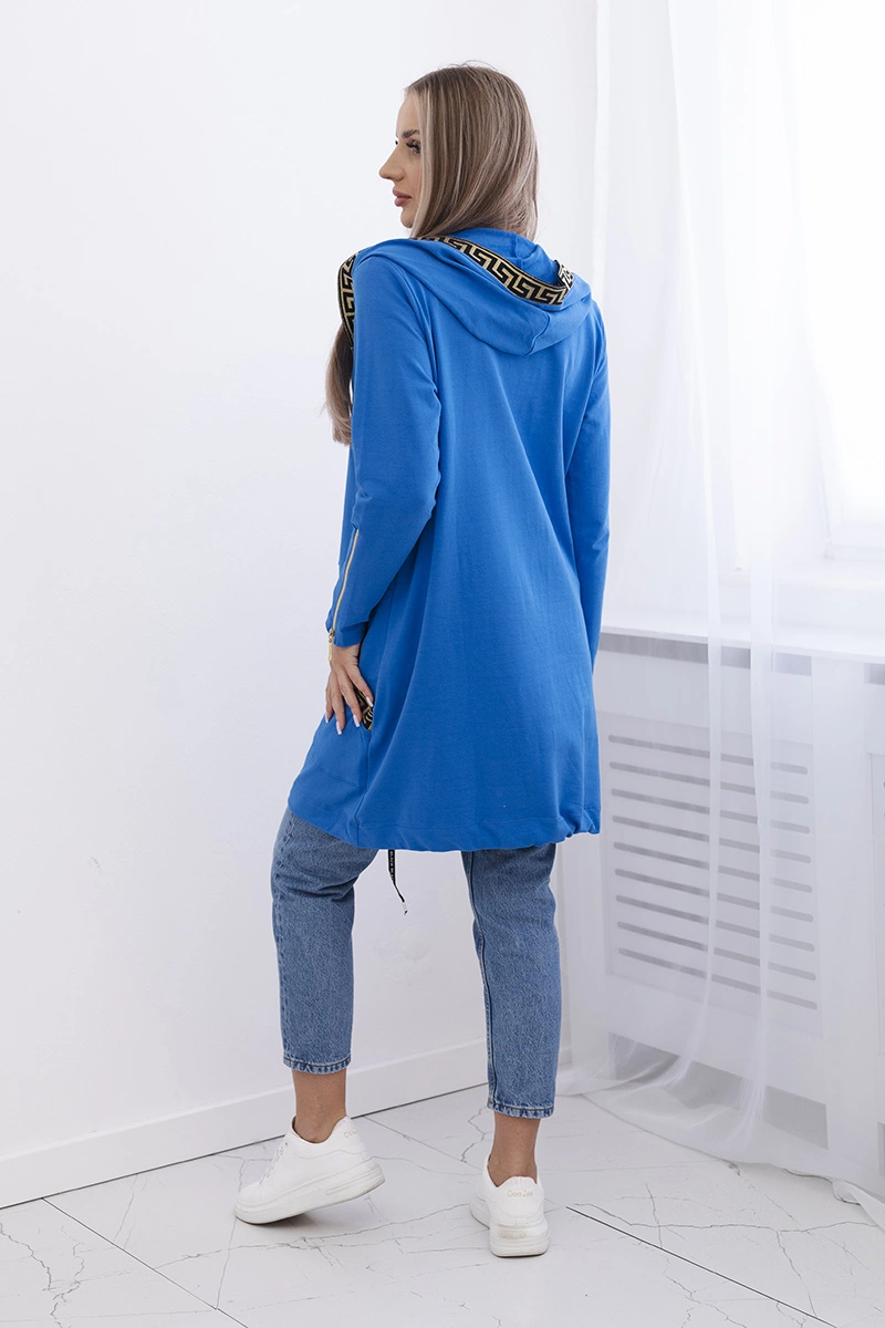 Sweatshirt with decorative tape purple-blue