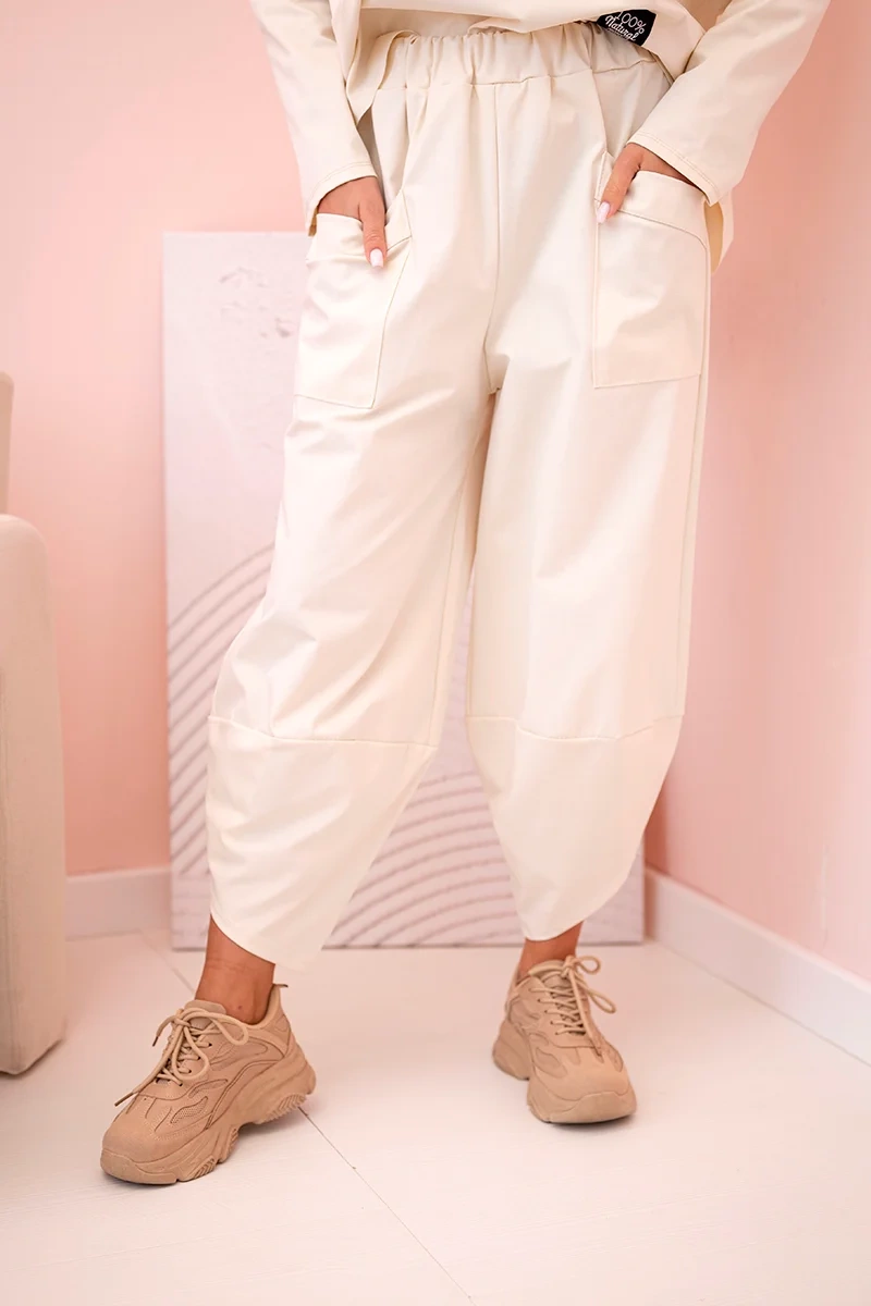 Set of sweatshirt and pants punto light beige