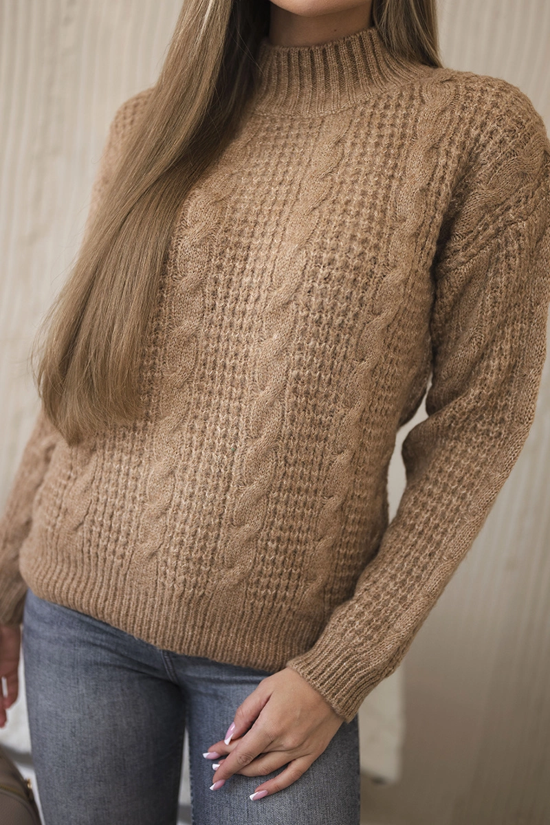Sweater over the head Camel