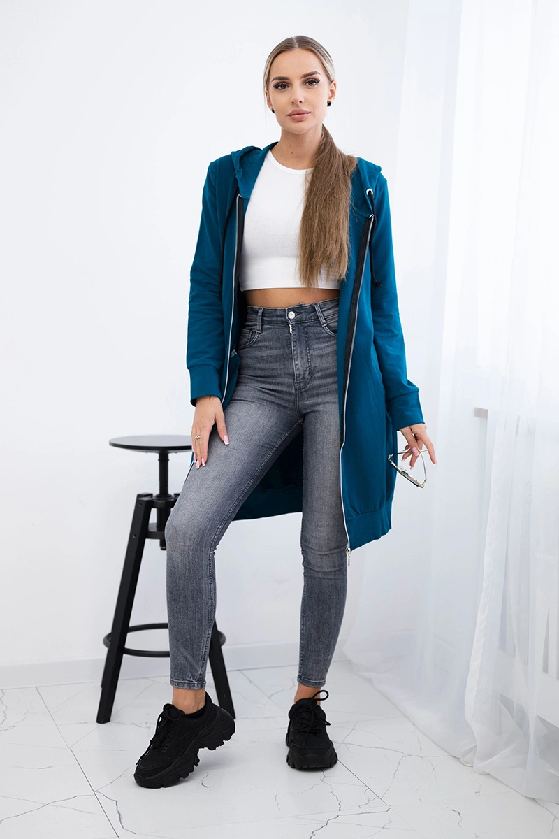 Navy dress with hood and hood