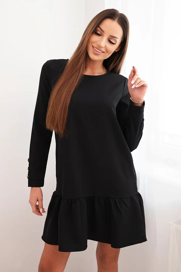 marka niezdefiniowana Dress with a flounce black