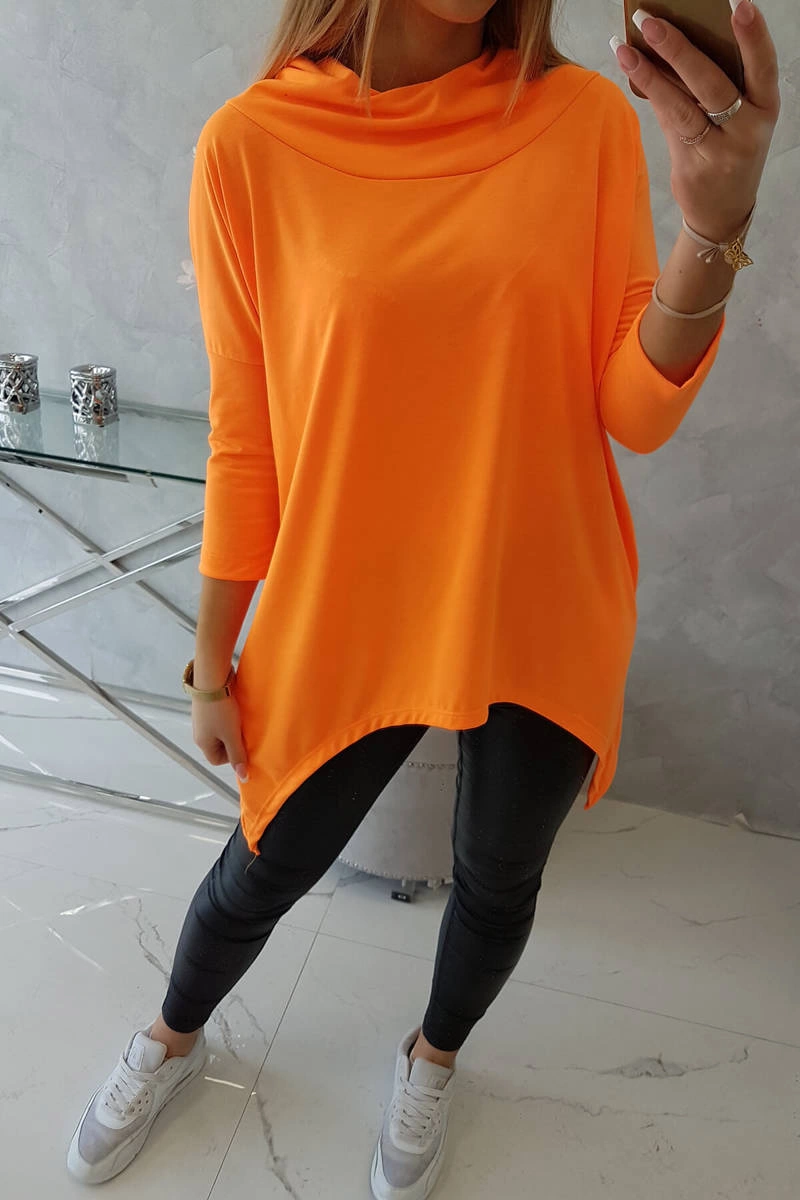 Sweatshirt with wing print orange neon