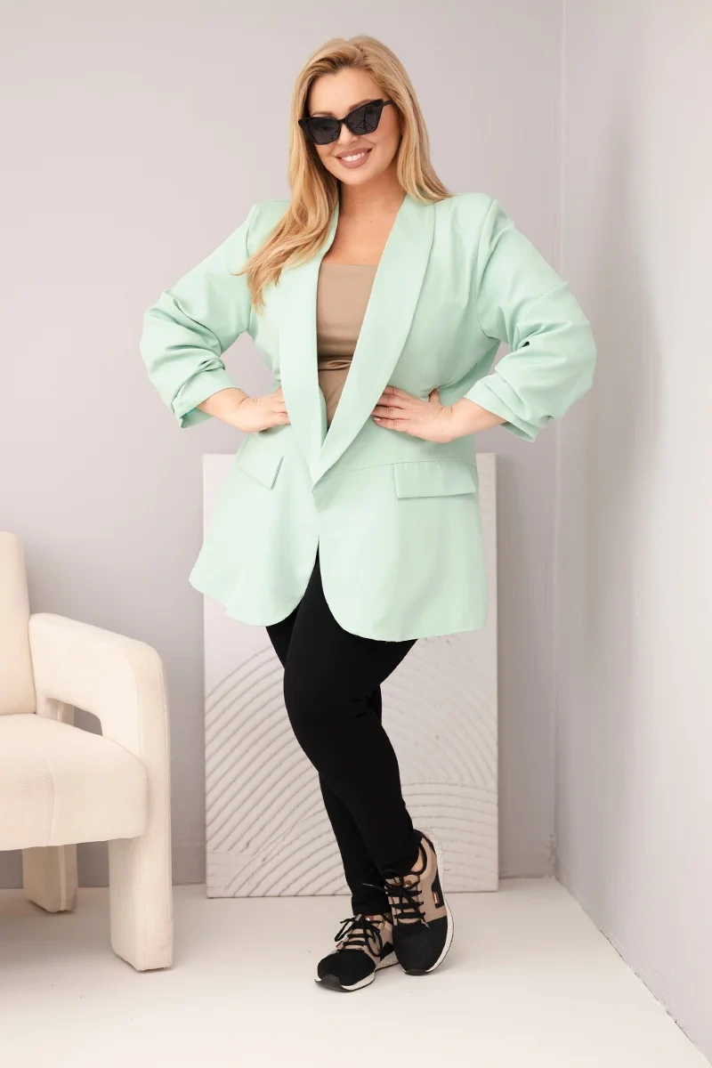 Kesi Włoski Dámska sako Plus Size elegantná mätová