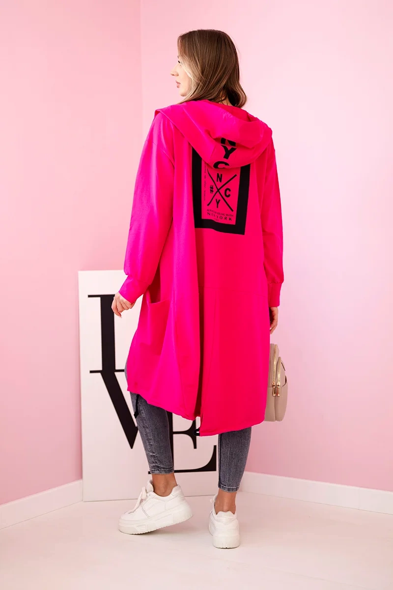 Oversize fuchsia cape with hood