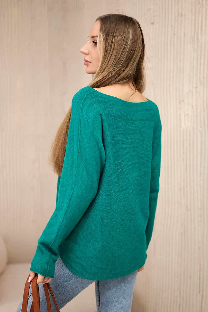 Kesi Włoski V-neck sweater green