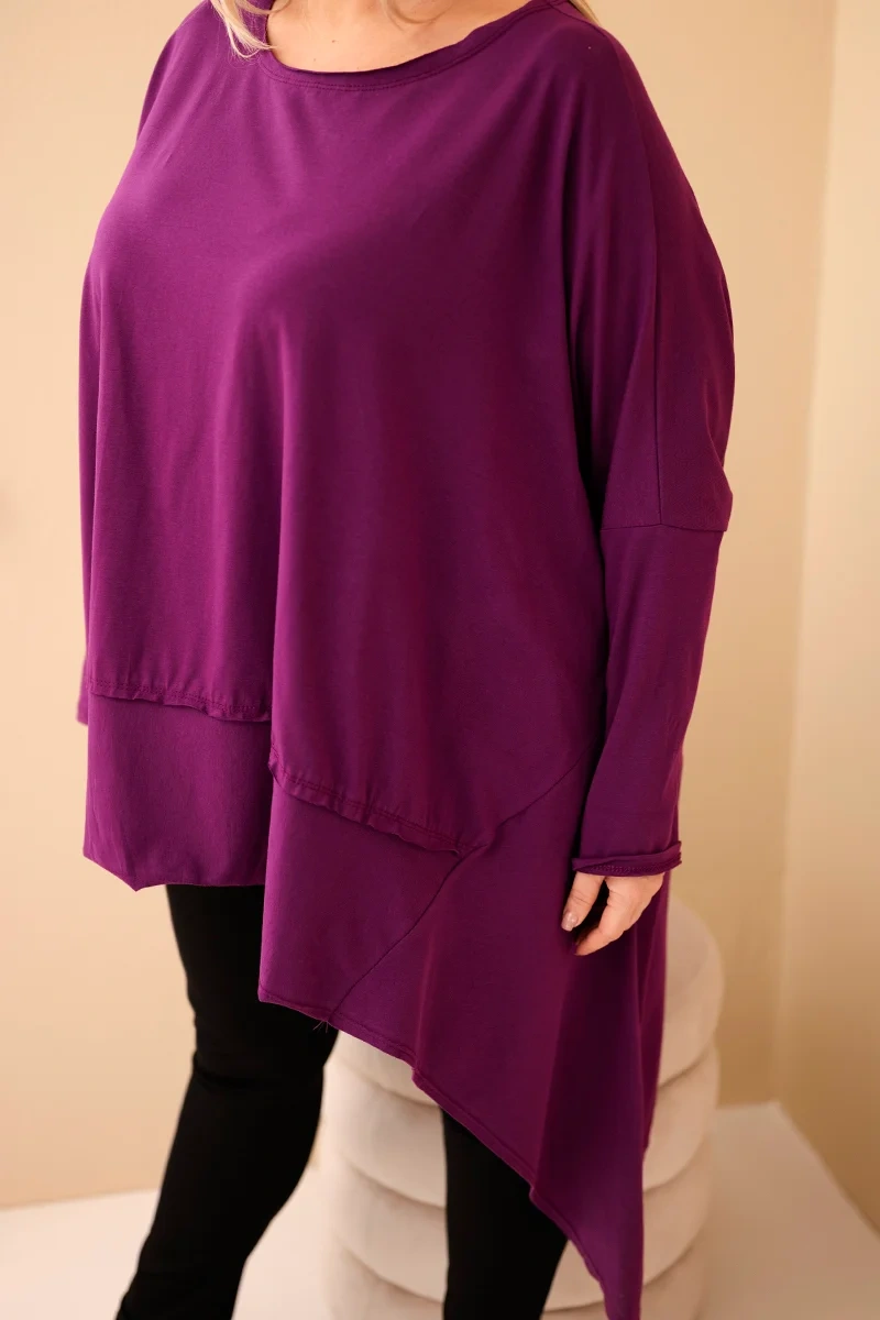 Plus size tunika s asymetrickým lemom
