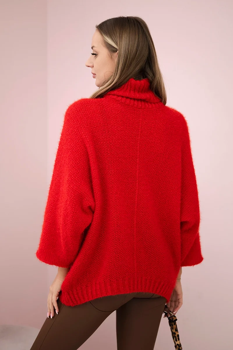 Kesi Włoski V-neck sweater ginger Ingwer red