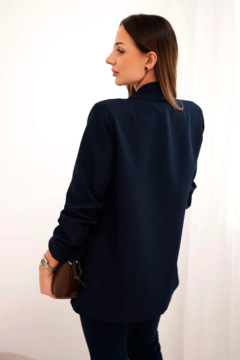 Elegant jacket with lapels in navy blue