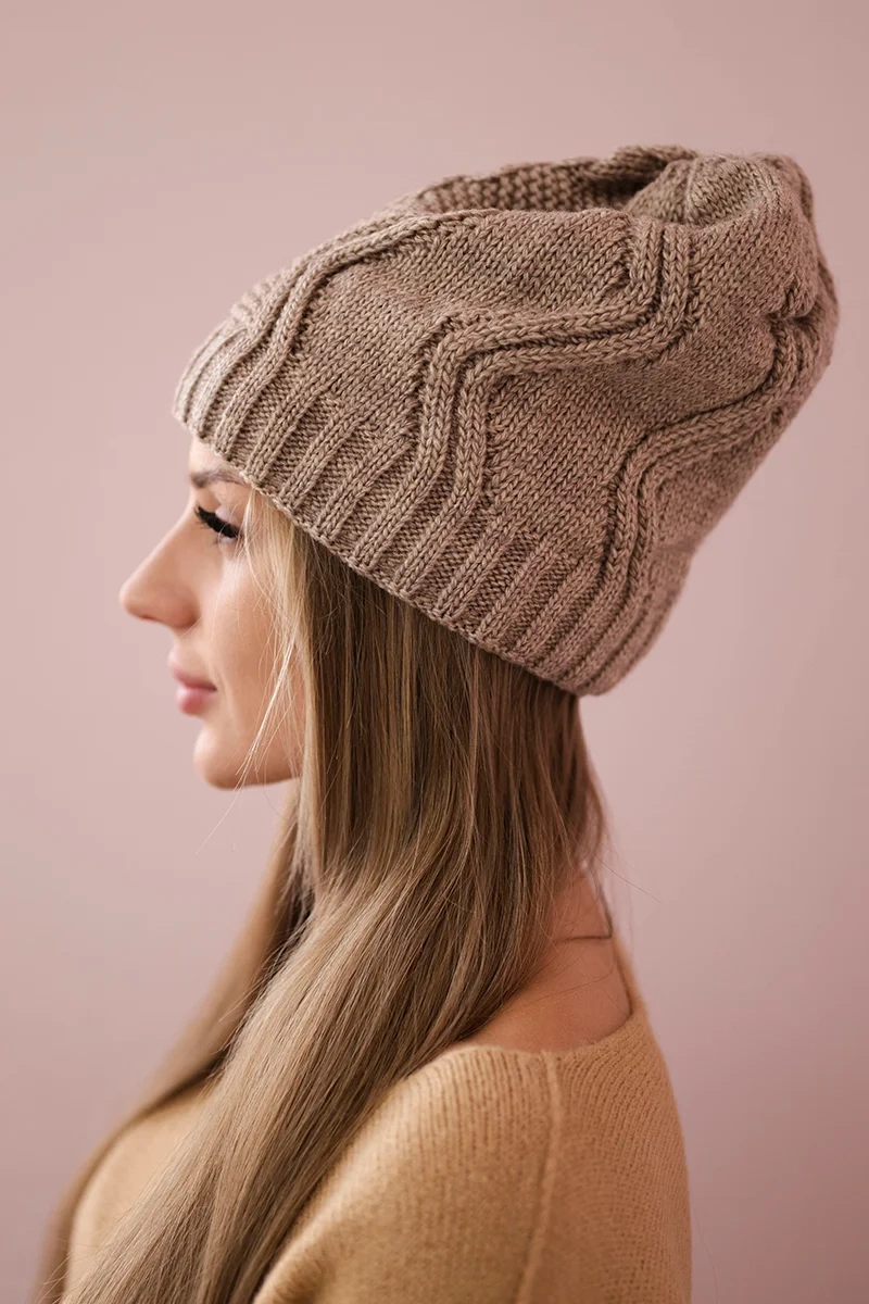 Kesi Cap with fleece Sylwia K244 dark beige