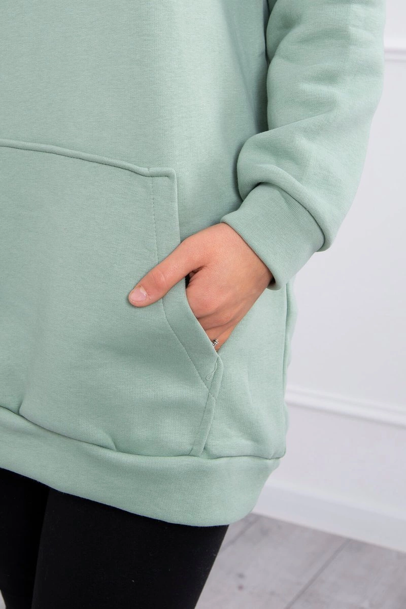 Hoodie with dark mint patches