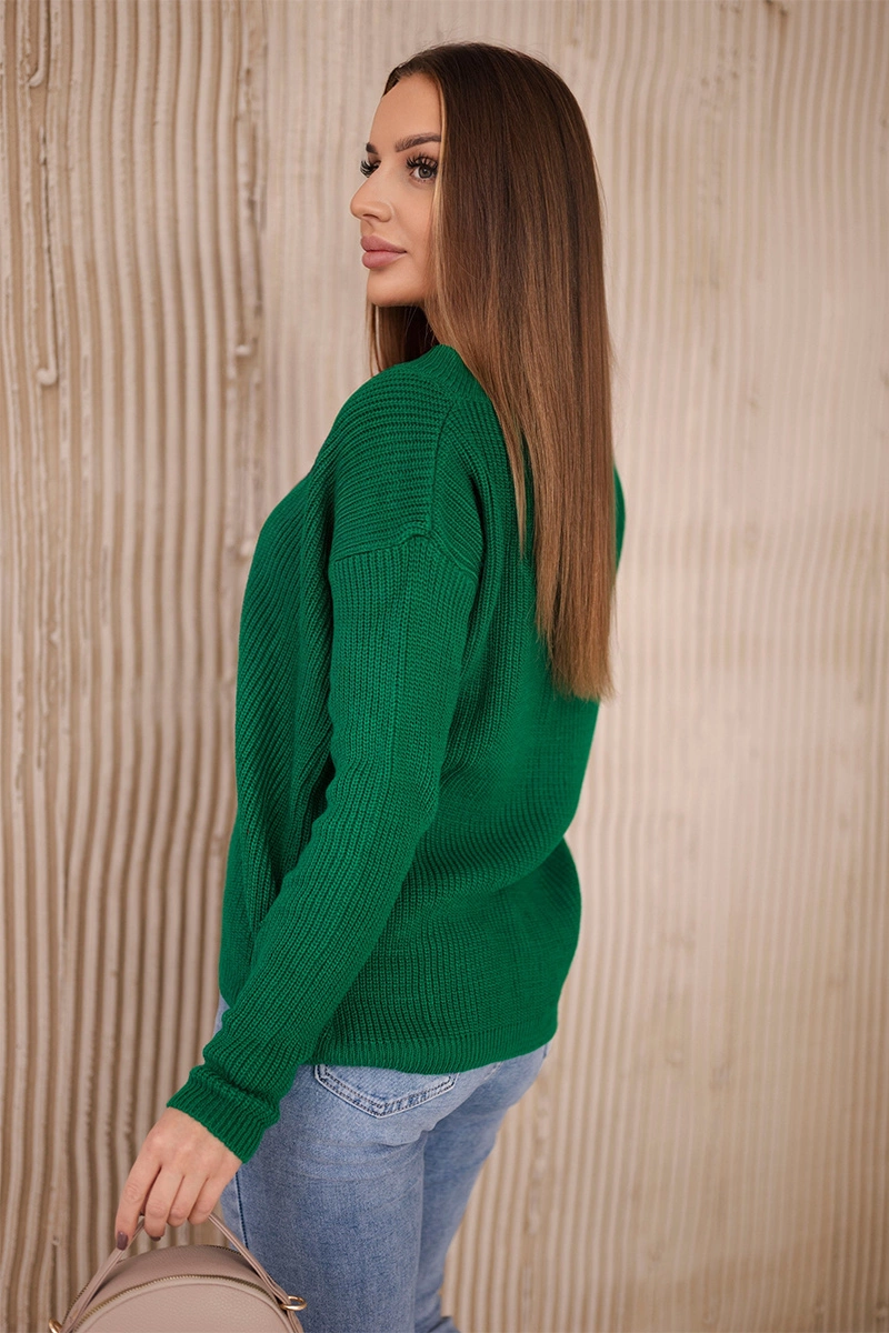 V-neck sweater in green