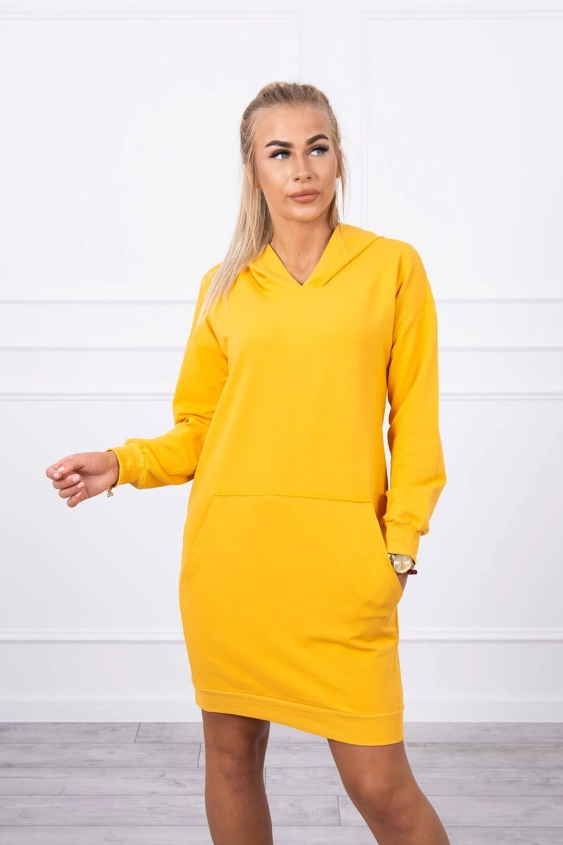 Kesi Šaty s kapucňou horčica