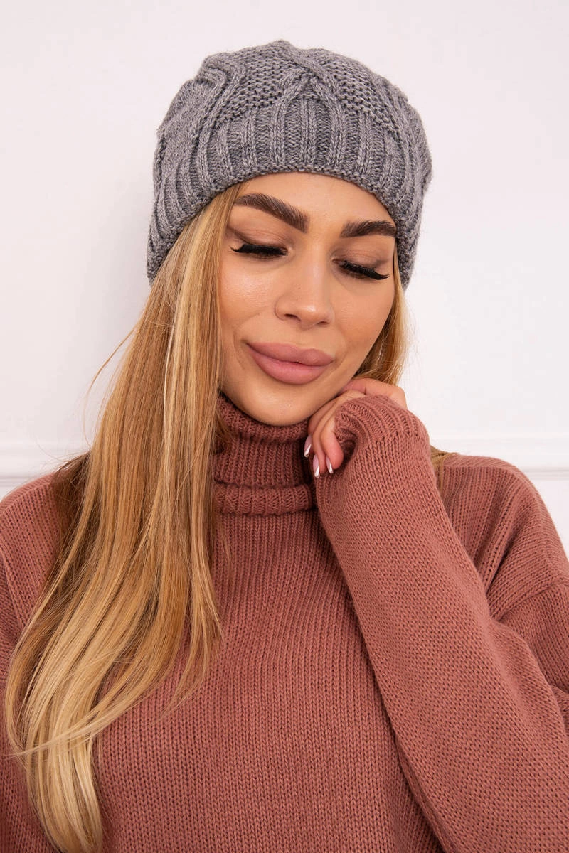 Kesi Cap with fleece Sylwia K244 light gray