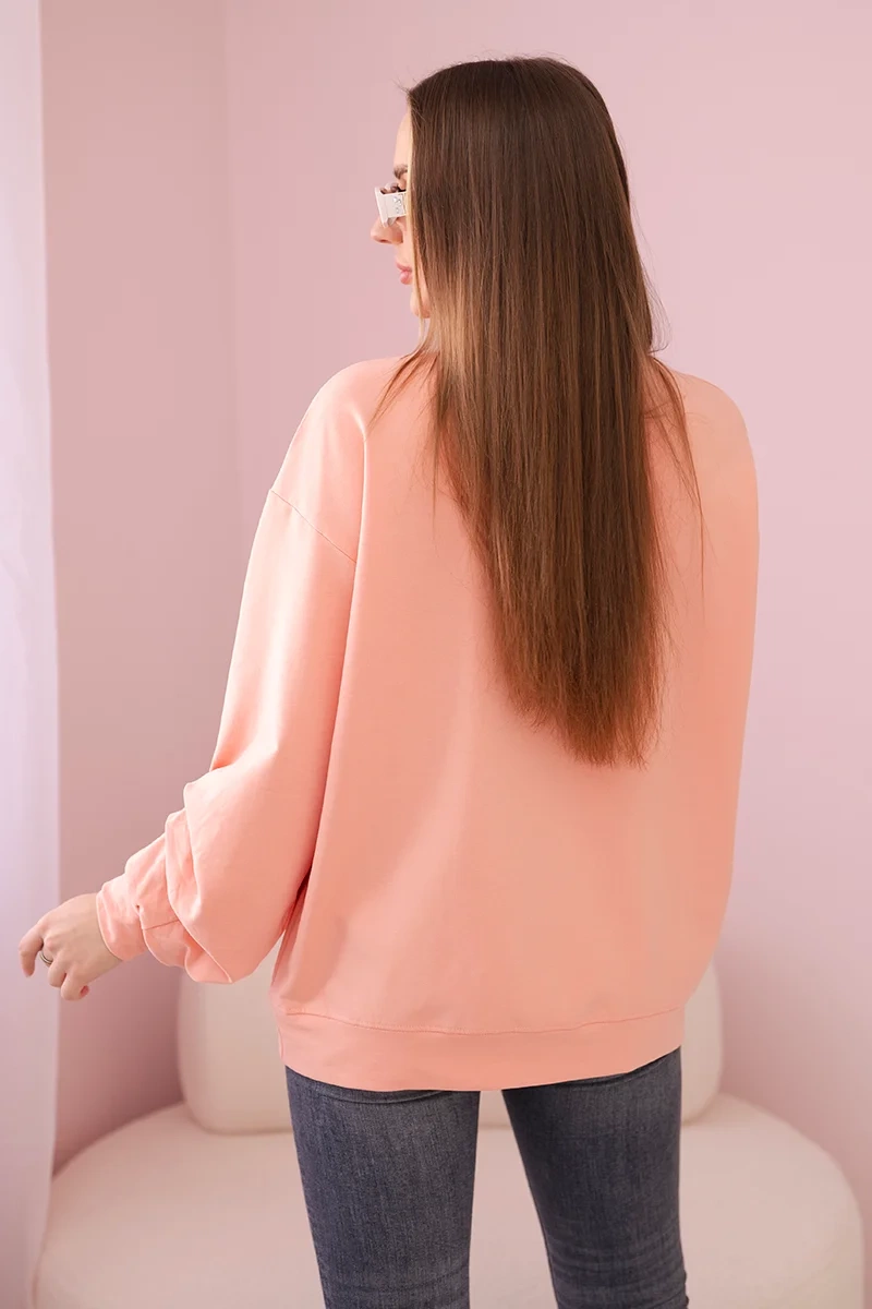 Cotton blouse with apricot bow