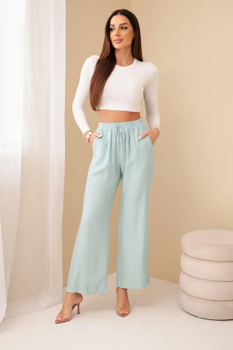Viscose wide trousers dark mint