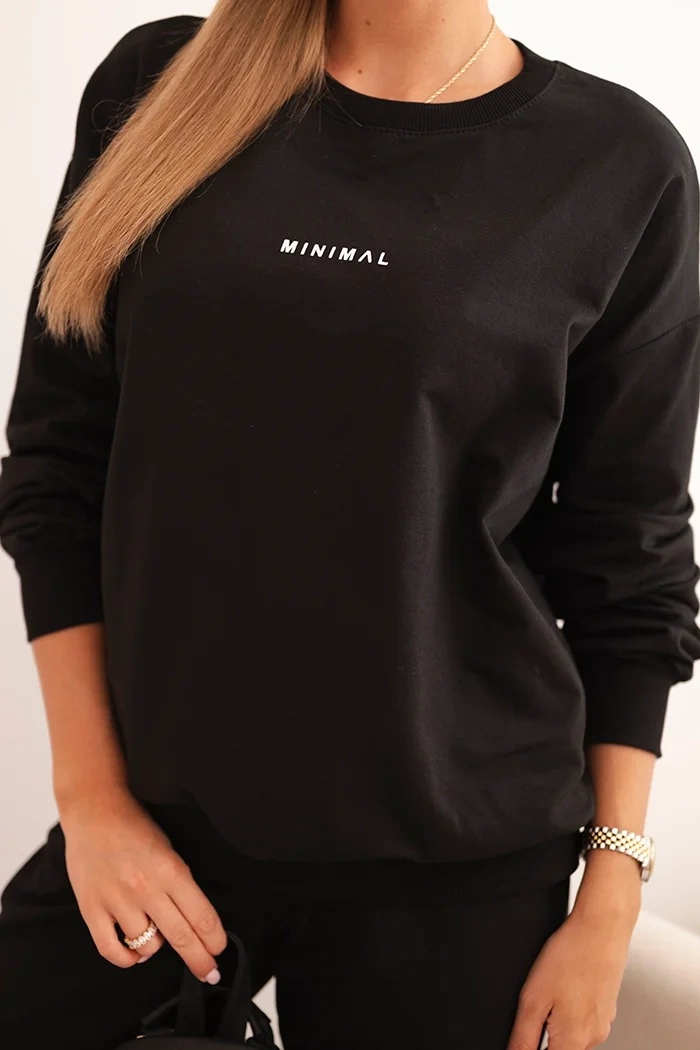 Polski Women&#039;s cotton set with Minimal print black