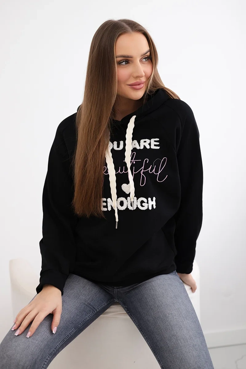 Cotton hoodie black