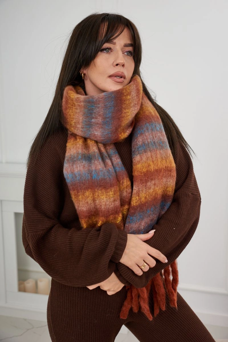 6071 Women&#039;s scarf braun + gelb