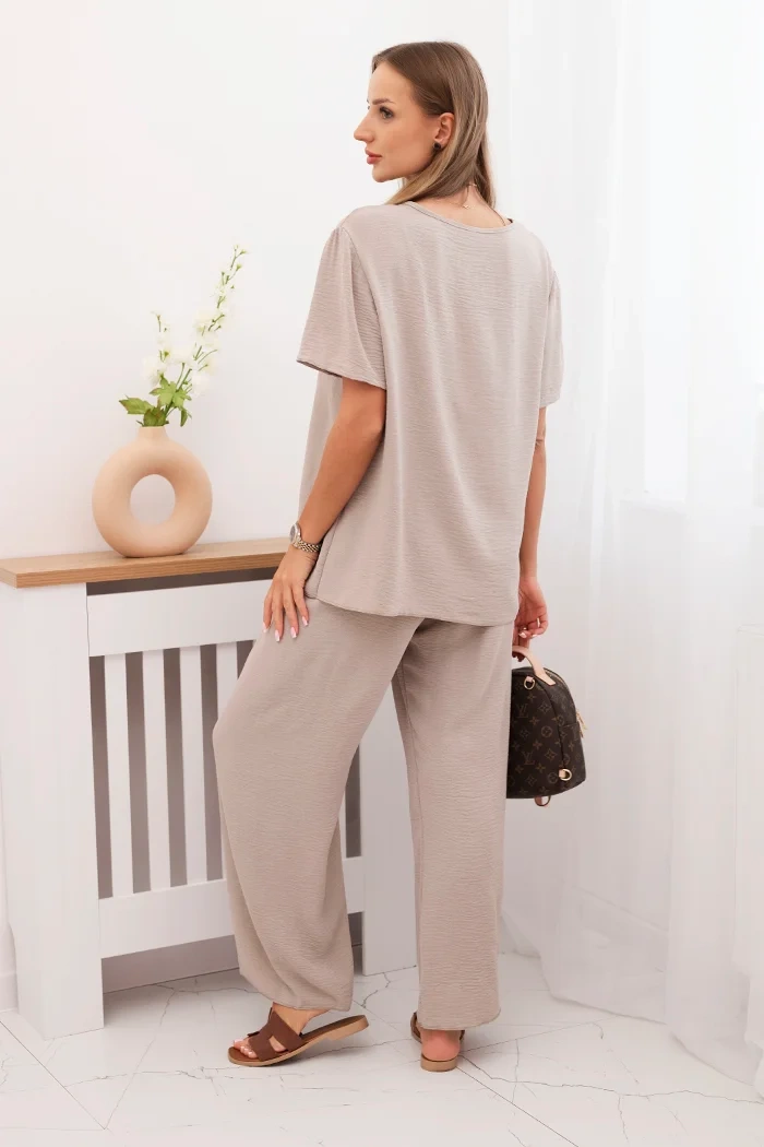 Kesi Włoski Women&#039;s set with a loose blouse and wide pants fango