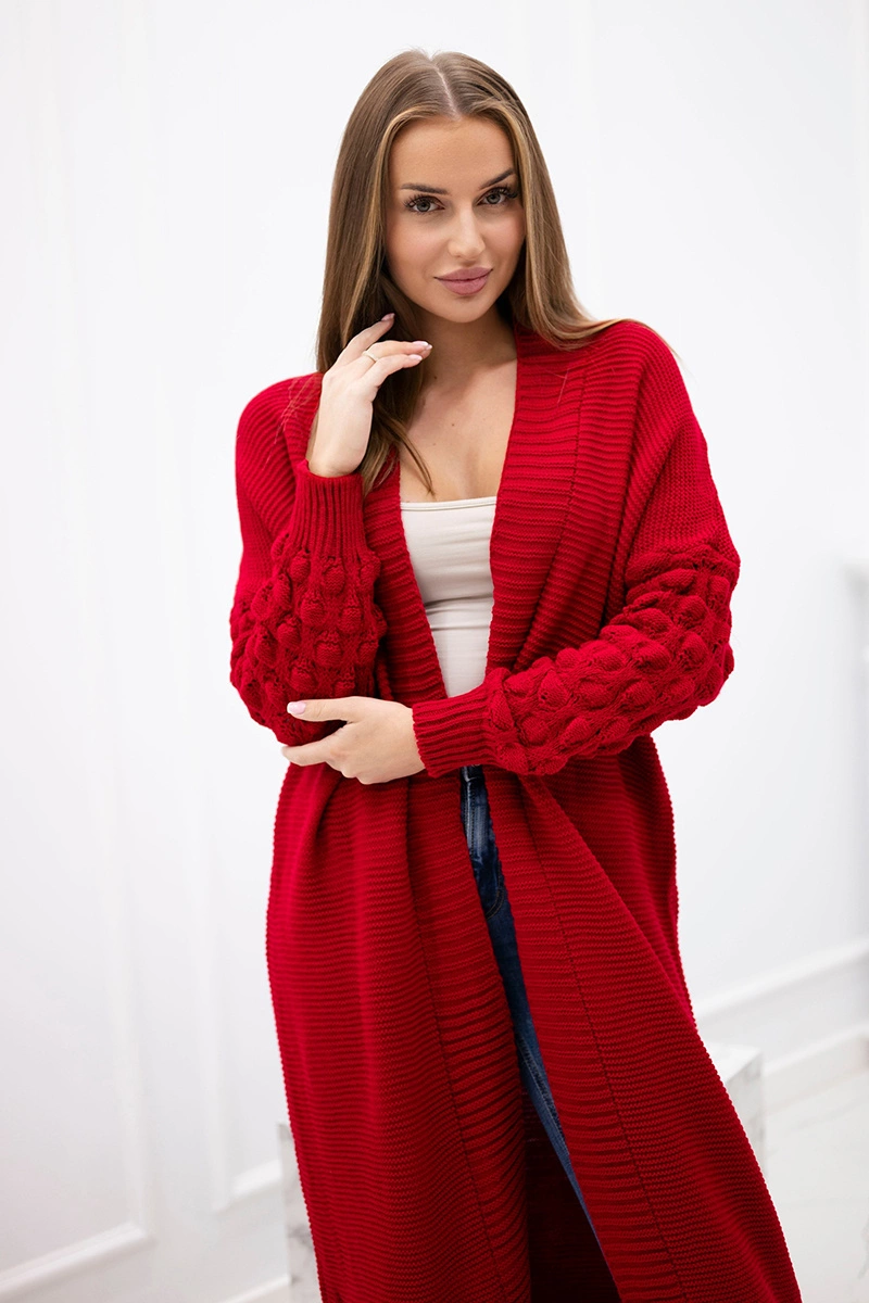Sweater with bubbles on the sleeve red