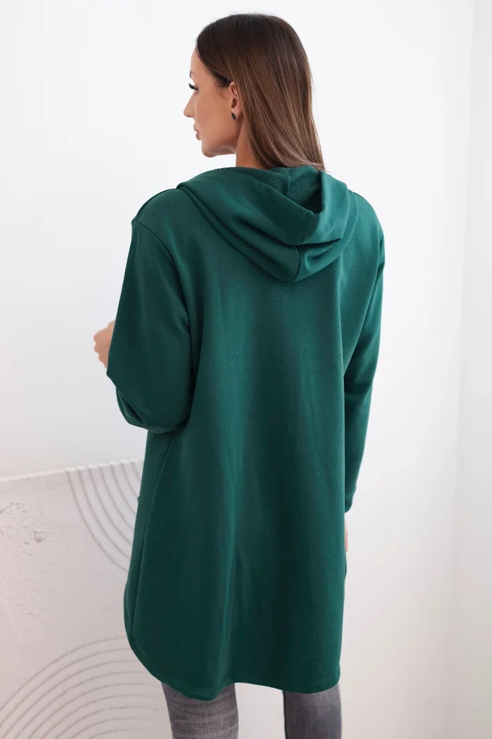 Kesi Sweatshirt with longer back and hood green