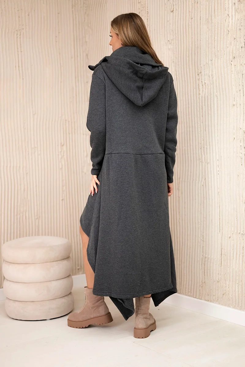 Insulated dress with longer sides made of graphite