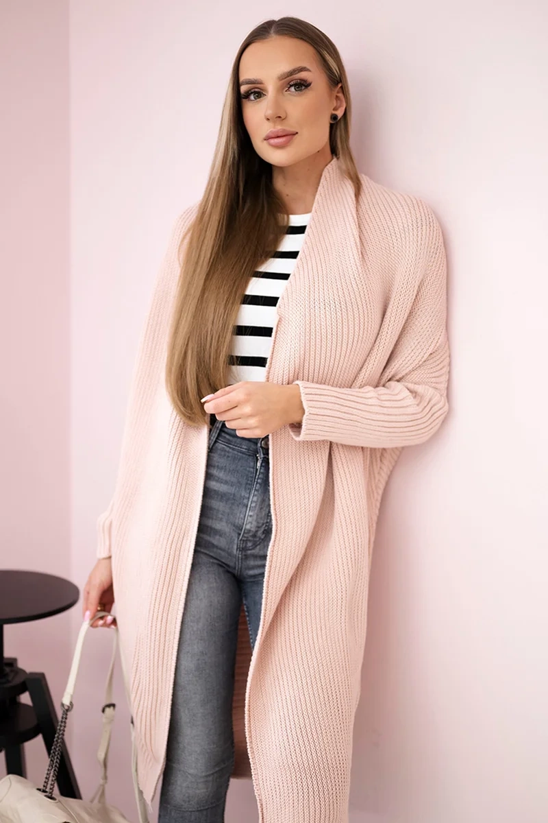 Sweater with batwing sleeve powder pink