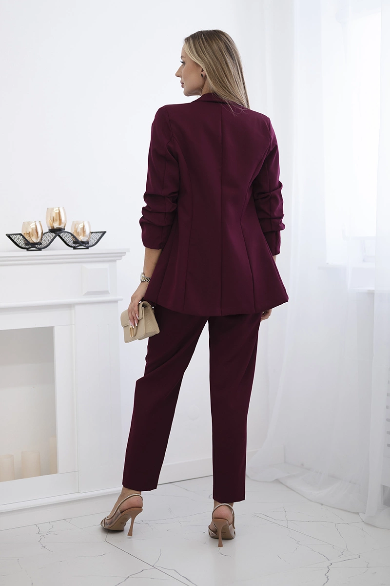 Kesi Włoski Elegant set of jackets and trousers burgundy