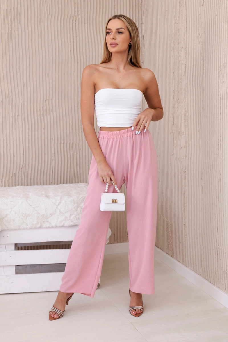 Wide trousers powder pink