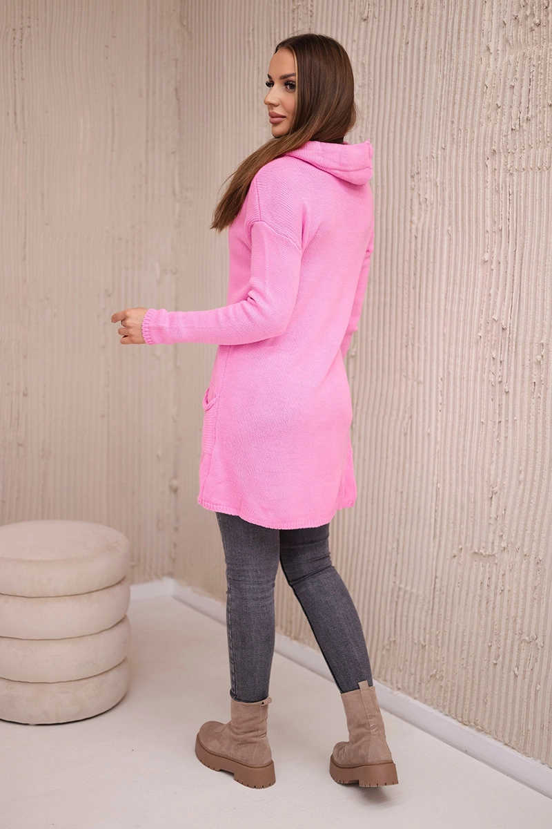Sweater with a clutch at the bottom light pink