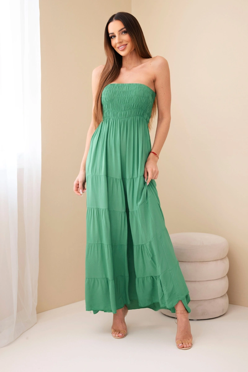 Дамска вискозна макси рокля Kesi Włoski в зелено