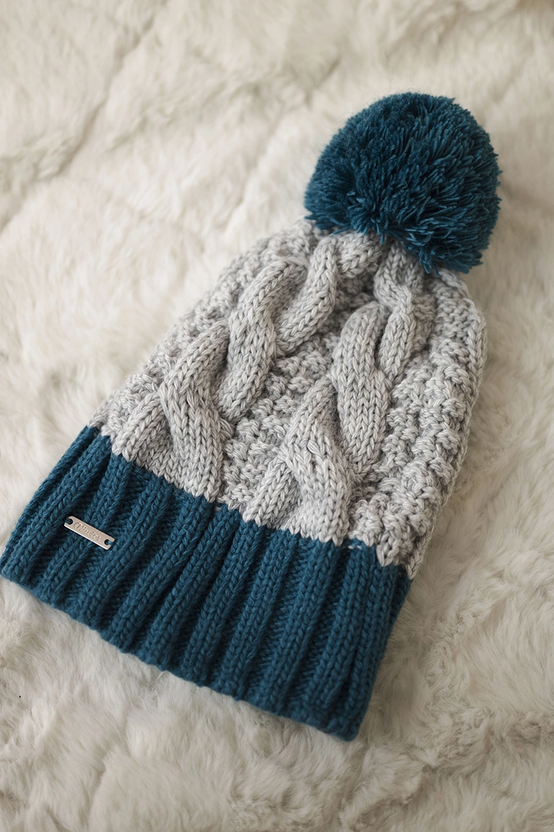 marka niezdefiniowana Cap with fleece Paris K212 gray+marine