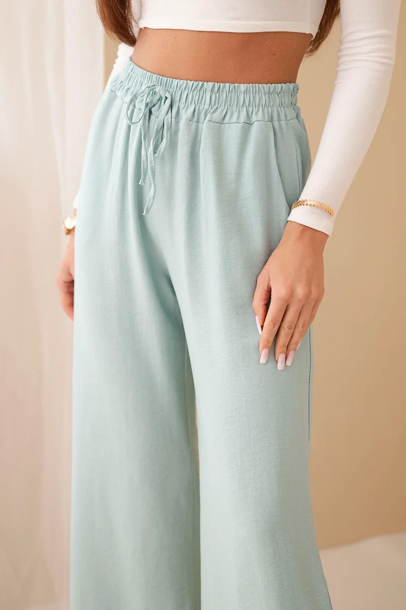 Viscose wide trousers dark mint
